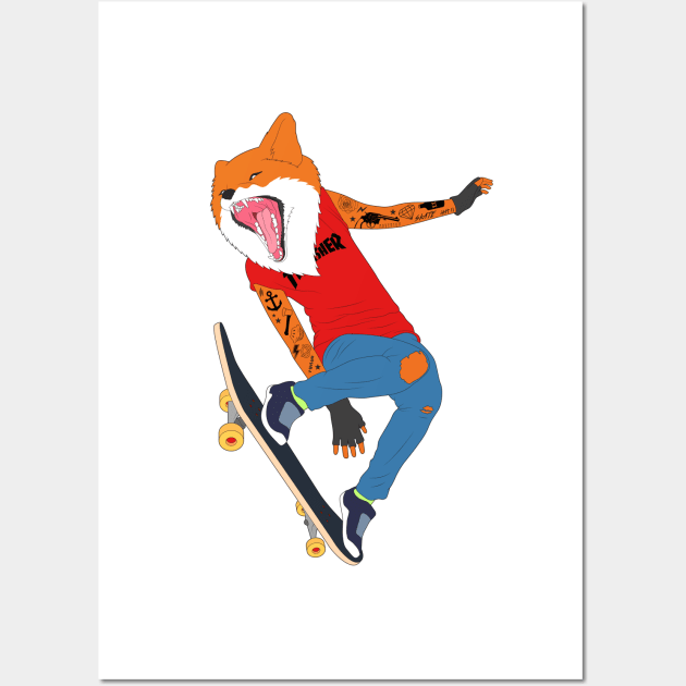 Skate Fox Wall Art by Woah_Jonny